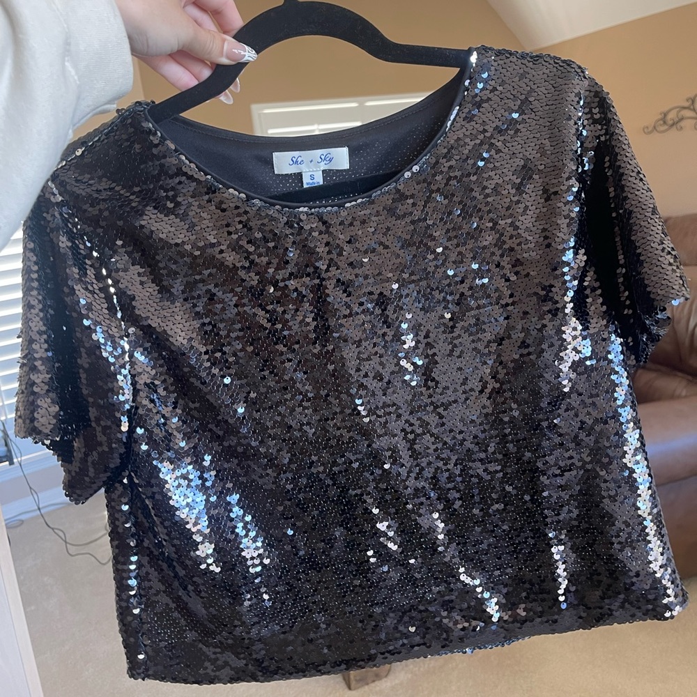 Black Sequin Shirt